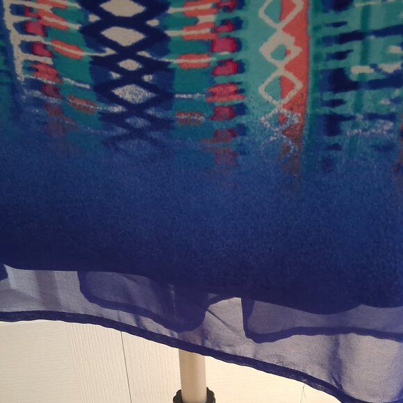 Ruby Red Wonen's Layered Pancho Top Blouse - Picture 8 of 8